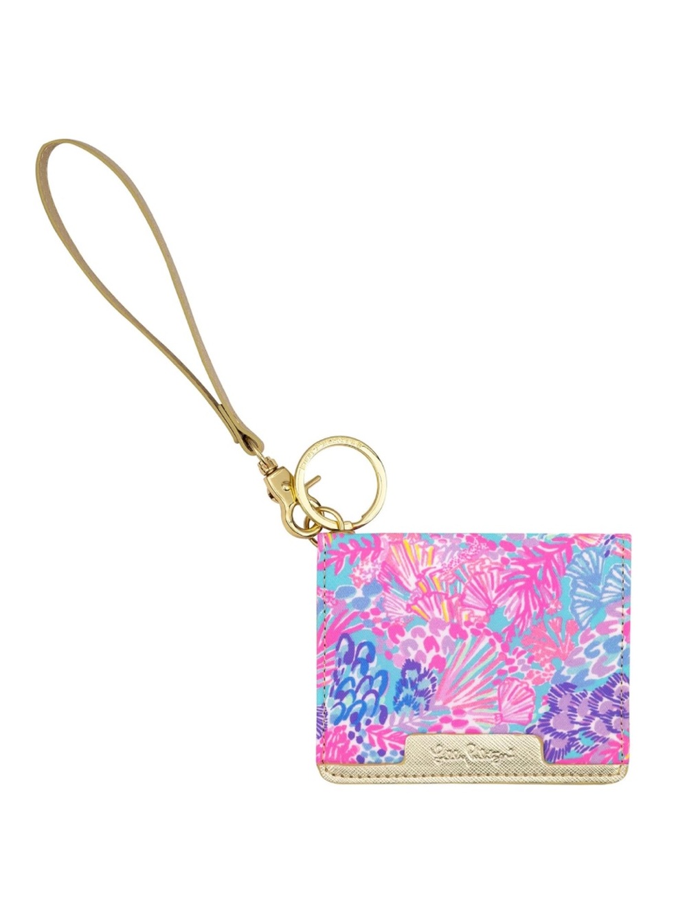 New Lilly Pulitzer Pink and Blue Floral Wristlet